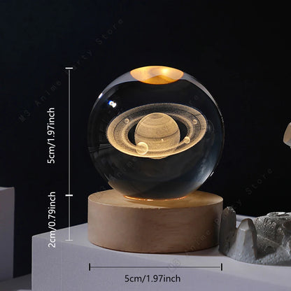 3D Crystal Ball Galaxy Lamp
