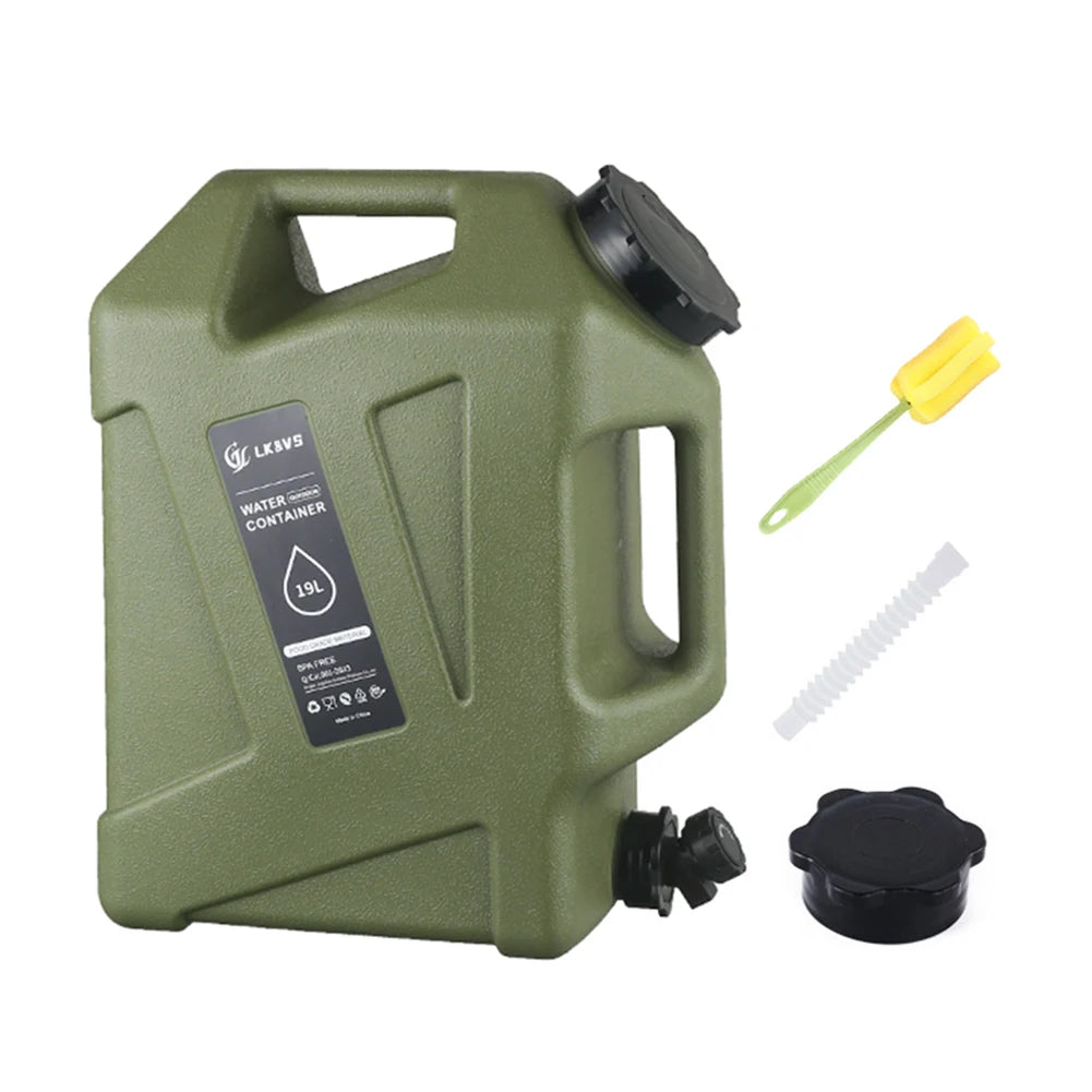 10/18/19/25L Water Jug Camping Water Storage Container with Faucet Driving