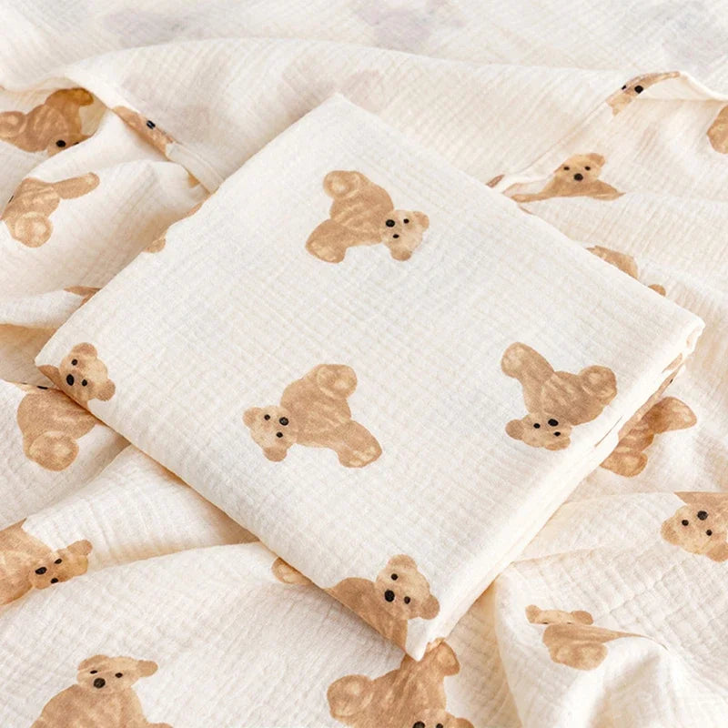 Baby Blanket Newborn Muslin Swaddle 2 Layer Cotton Bath Towel Summer Stroller