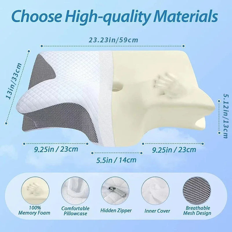 New 2 in 1 Ergonomic Memory Foam pillow Help Sleep,Protect The Neck