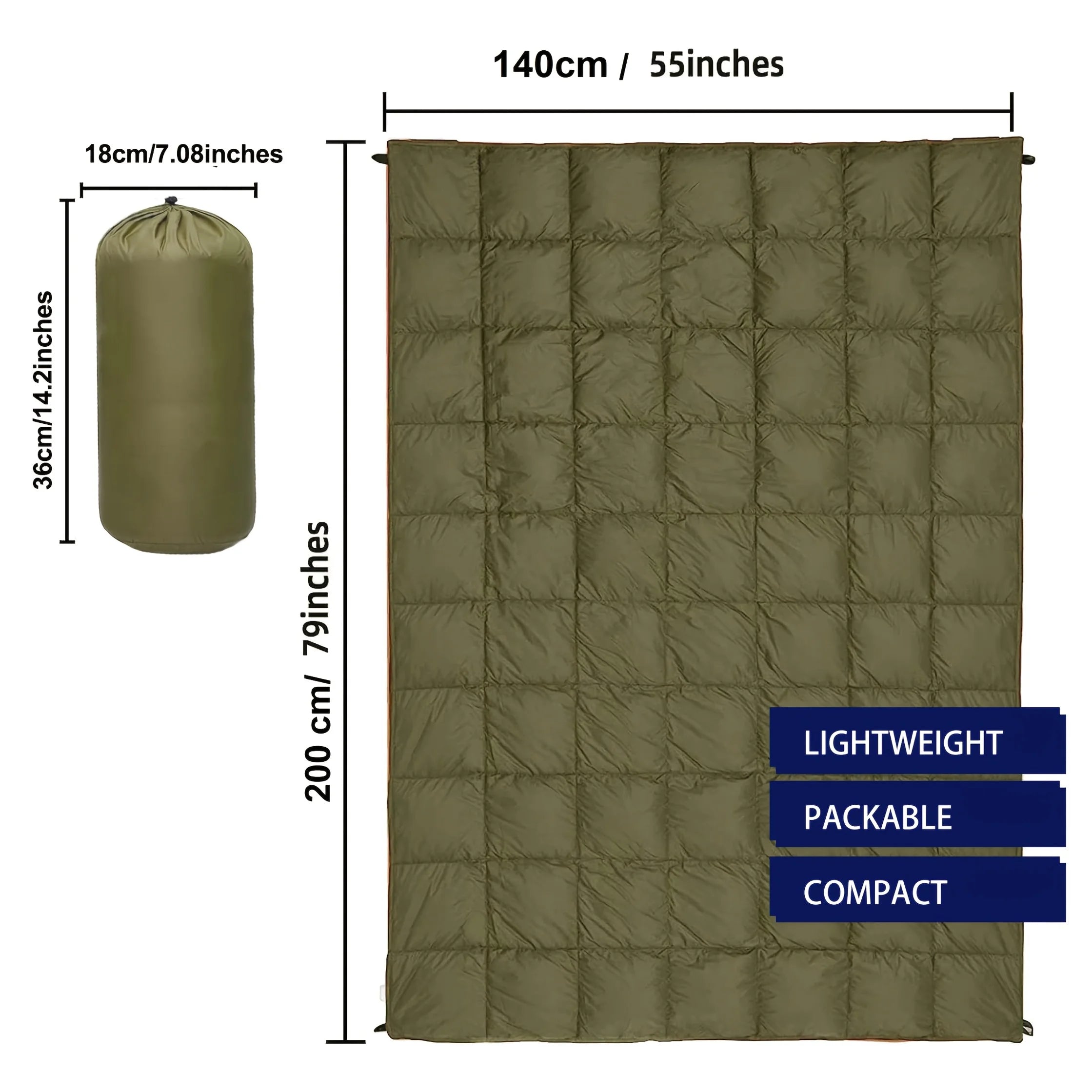Outdoor Camping Puffy Blanket - Portable, Compact, Comfortable for Camping Adventures