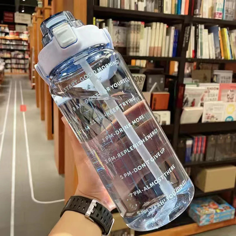 2 Liter Water Bottle with Straw Female Jug Girls Portable Travel bottles Fitness