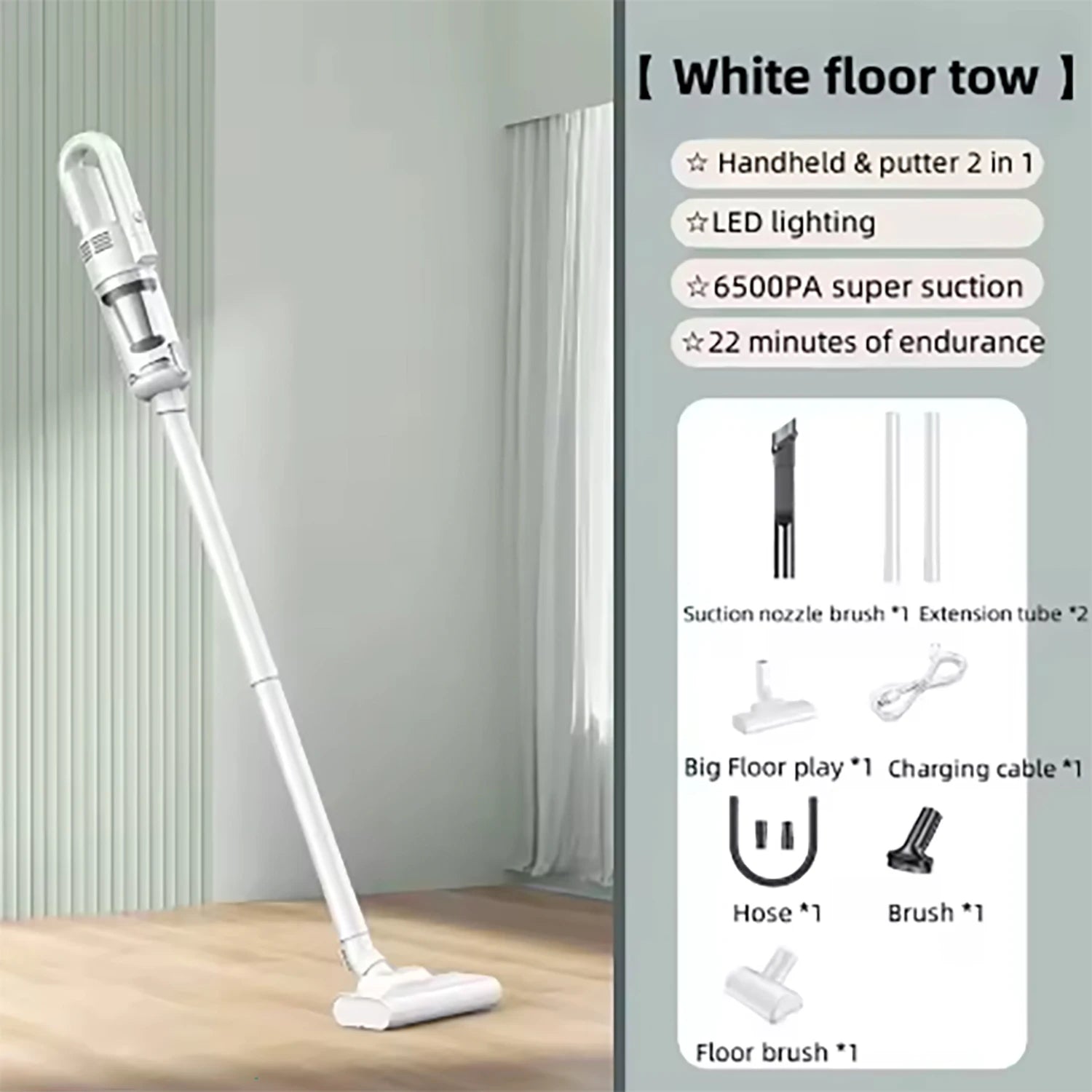 Multifunction Home-appliance 6500Pa Cleaning Machine Powerful Wireless Car