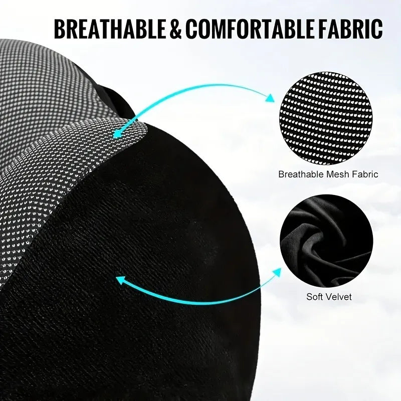 Memory Foam Hooded U-Shaped Travel Pillow with Detachable Cover Portable
