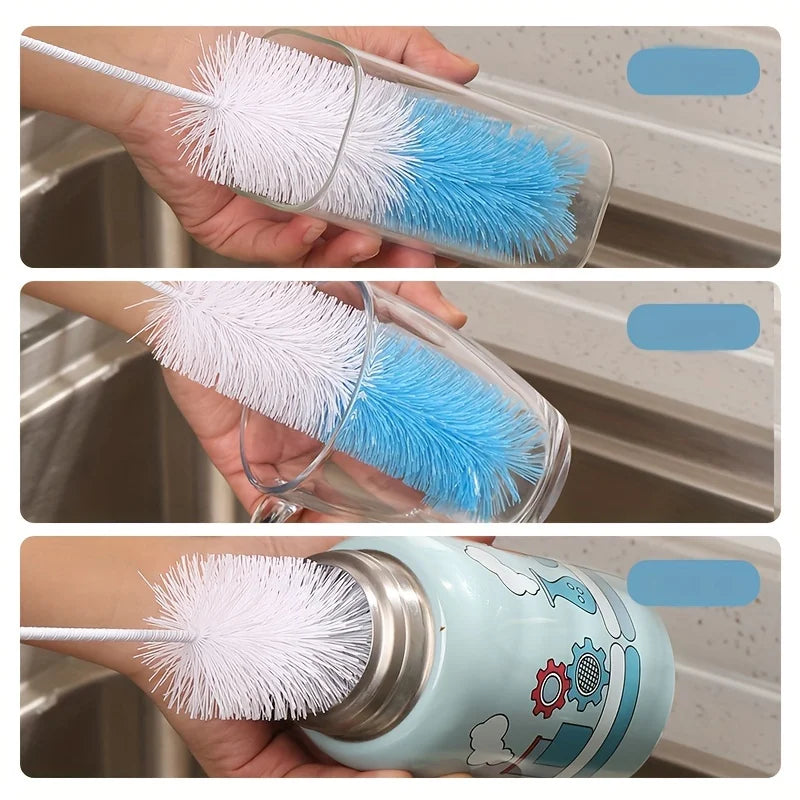 Long Handle Cup Brush,Kitchen Glass Bottle Cleaning Brush,Milk Bottle Tea Cup
