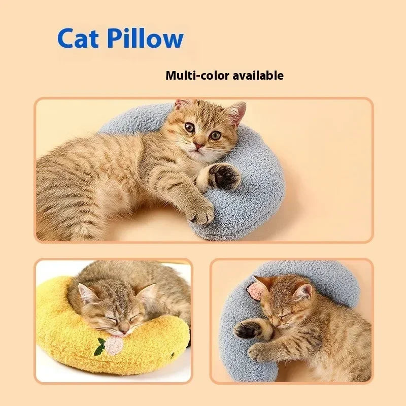 Pet Calming Pillow Comfortable Cute U Shaped Pet Cat Little Pillows Skin-Friendly
