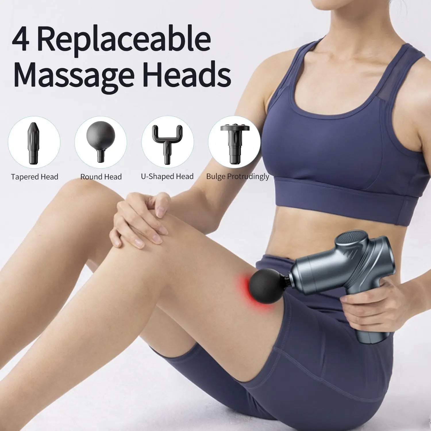 Massage Gun Silent Brushless Motor Portable Massager with 4 Interchangeable