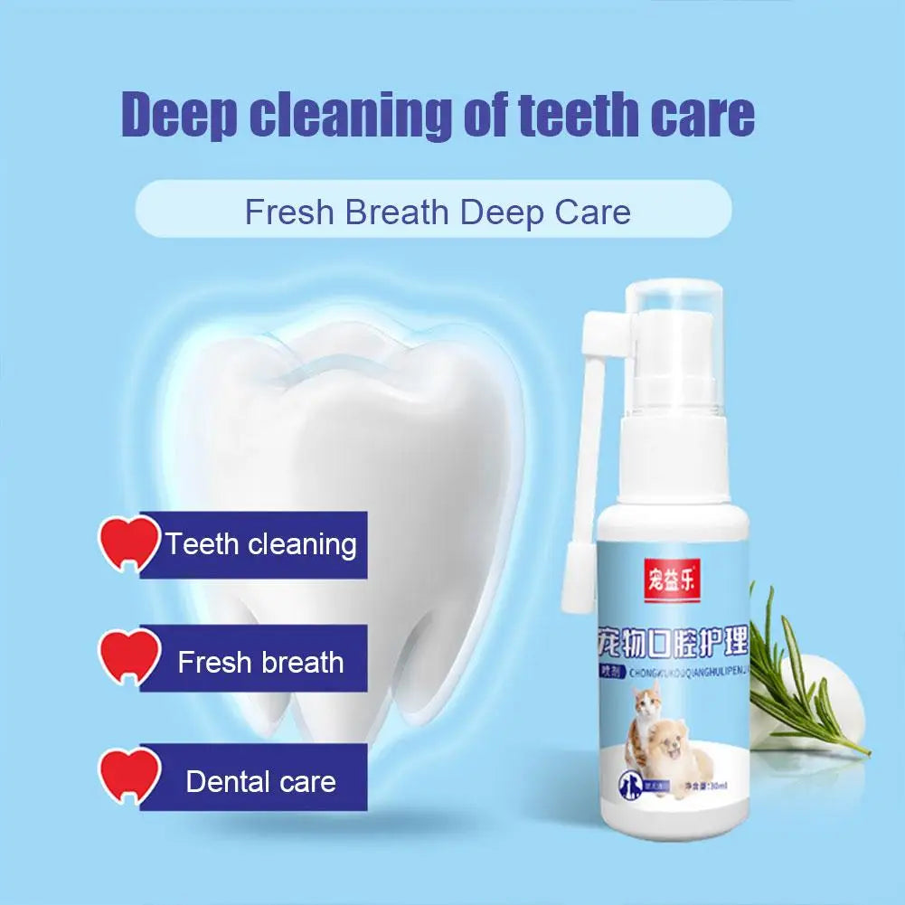 Pet Oral Care Spray for Cat Dog Instant Pet Fresh Breath Dental Care Teeth