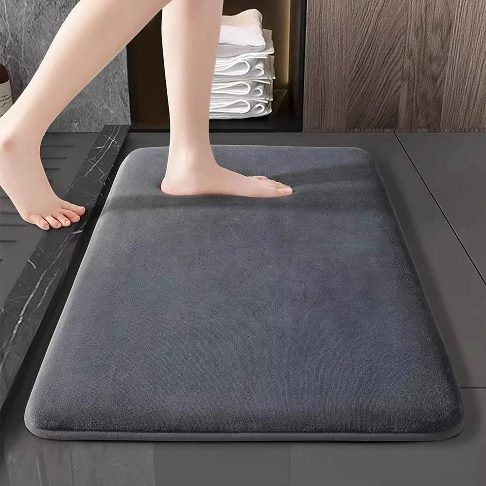 Absorbent Floor Mat Non Slip Bath Mat Anti Slip Coral Velvet Bathroom Floor Mat