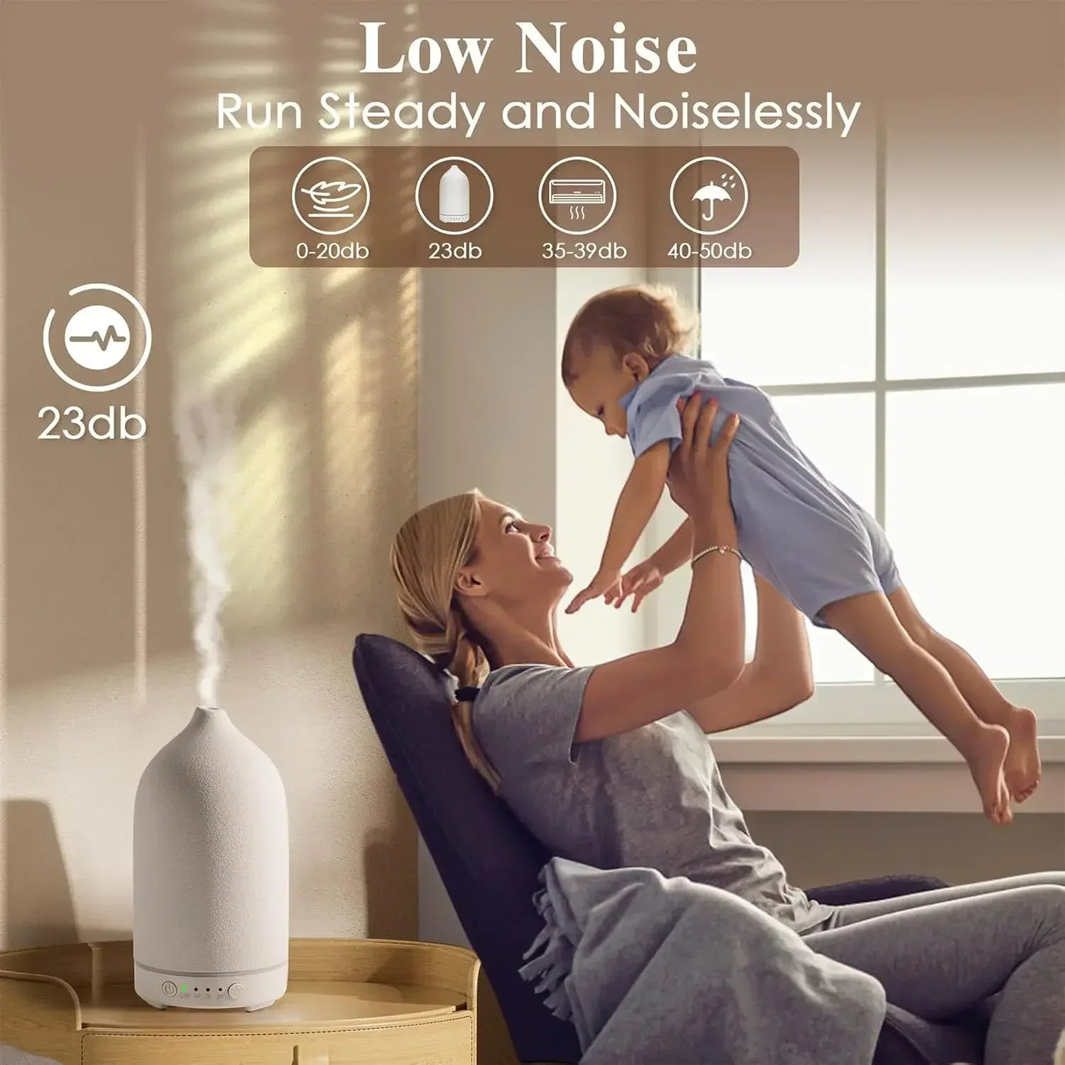 Essential Oil Diffuser 100ml Ceramic Ultrasonic Aroma  Diffuser Humidifier