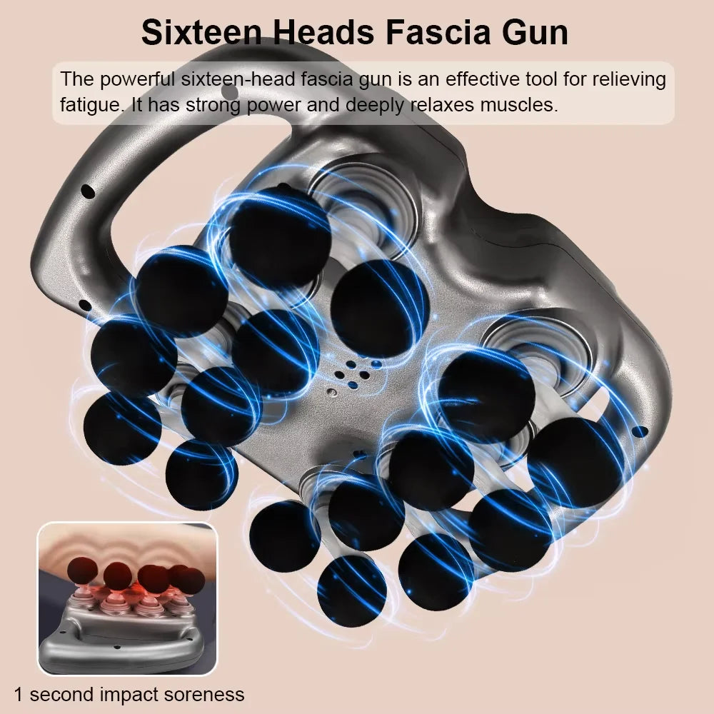 Fascia Gun Muscle Massager Gun Sixteen-head High Frequency Neck