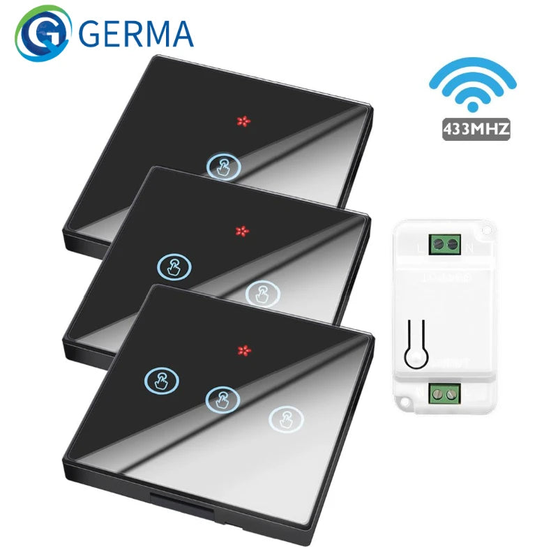 GERMA Smart Home Wireless Touch Switch Light Electrical 433Mhz Remote