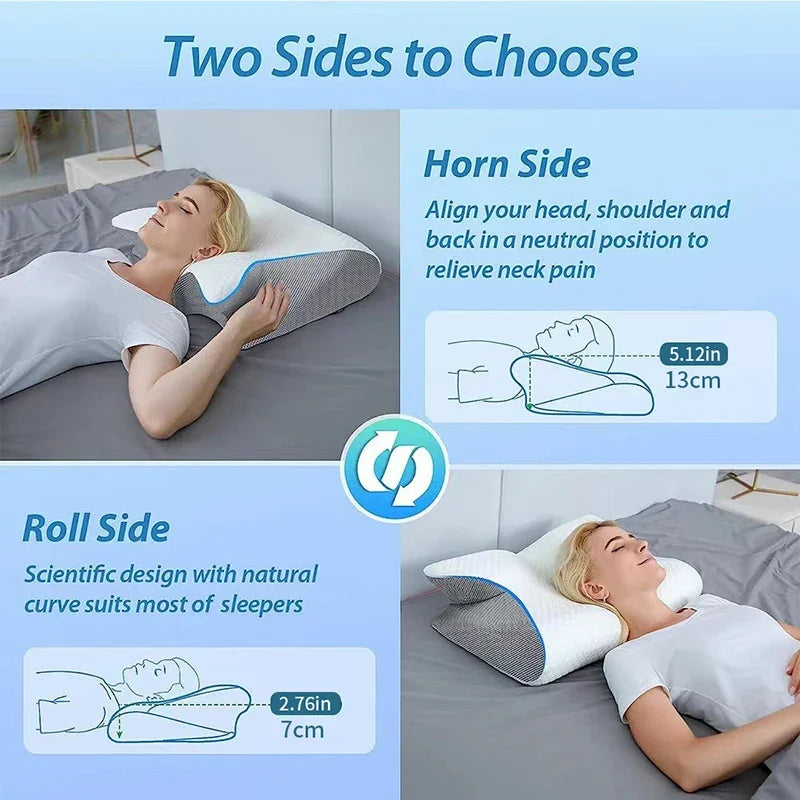 New 2 in 1 Ergonomic Memory Foam pillow Help Sleep,Protect The Neck