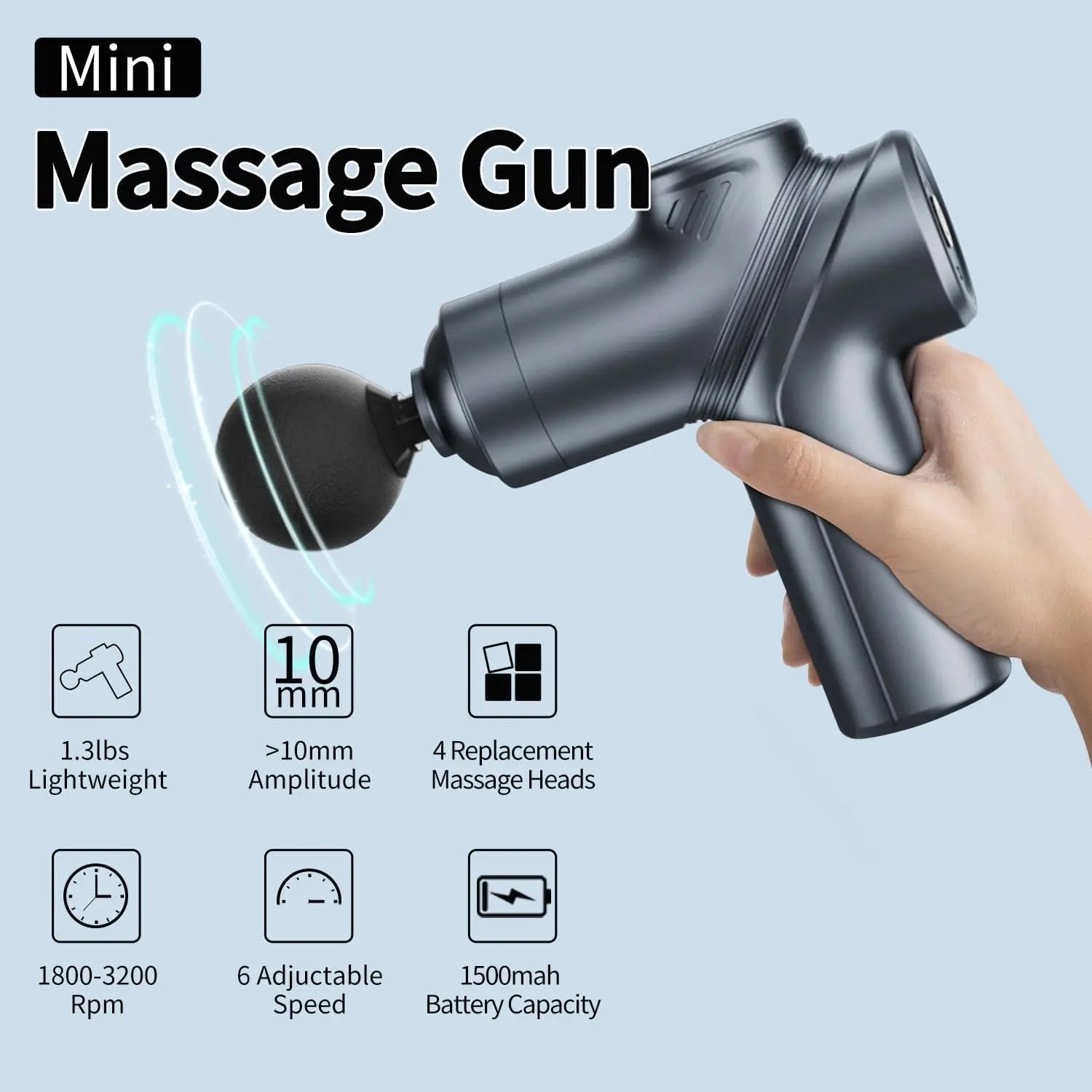 Massage Gun Silent Brushless Motor Portable Massager with 4 Interchangeable