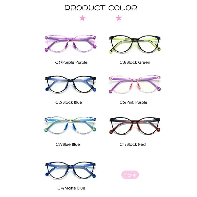 Blue Light Blocking Glasses for Kids Computer Glasses TR90 Frame Clear Lens