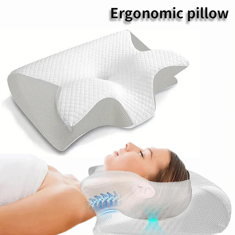 New 2 in 1 Ergonomic Memory Foam pillow Help Sleep,Protect The Neck