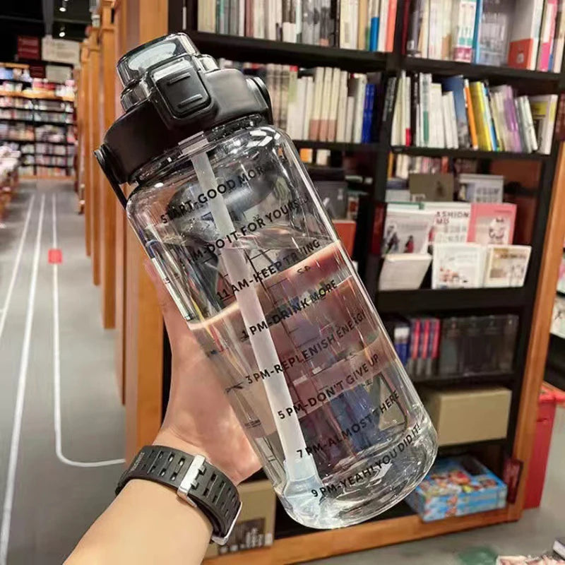 2 Liter Water Bottle with Straw Female Jug Girls Portable Travel bottles Fitness