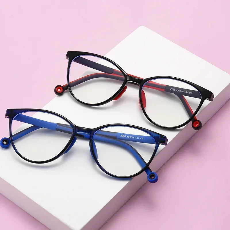 Blue Light Blocking Glasses for Kids Computer Glasses TR90 Frame Clear Lens