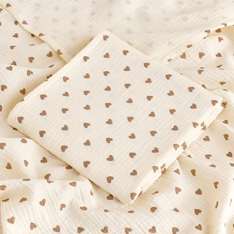 Baby Blanket Newborn Muslin Swaddle 2 Layer Cotton Bath Towel Summer Stroller