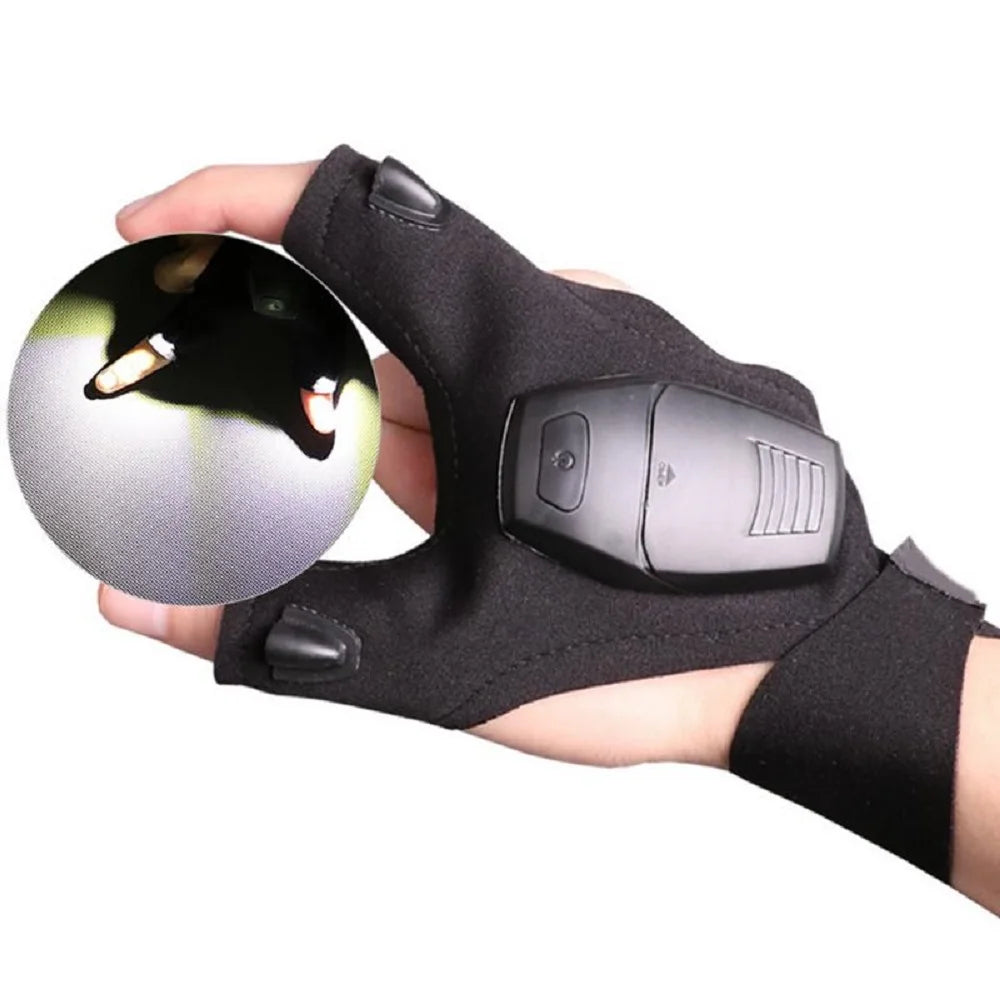 Rechargeable Led Flashlight Glove Gadgets Tools for Fishing Camping Repair