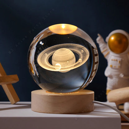 3D Crystal Ball Galaxy Lamp