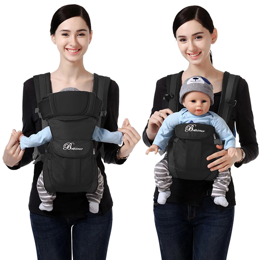 Baby Sling Carrier, 4-in-1 Ergonomic Baby Backpack Carrier, Easily Adjustable Baby