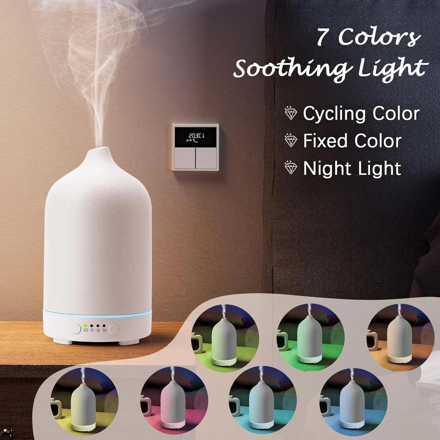 Essential Oil Diffuser 100ml Ceramic Ultrasonic Aroma  Diffuser Humidifier