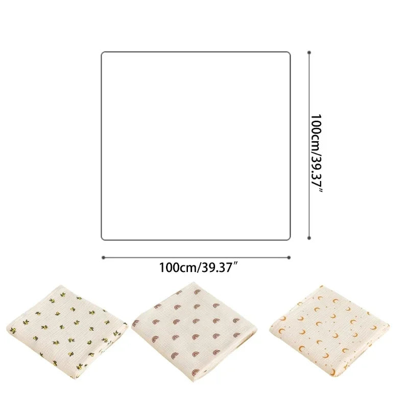 Baby Blanket Newborn Muslin Swaddle 2 Layer Cotton Bath Towel Summer Stroller