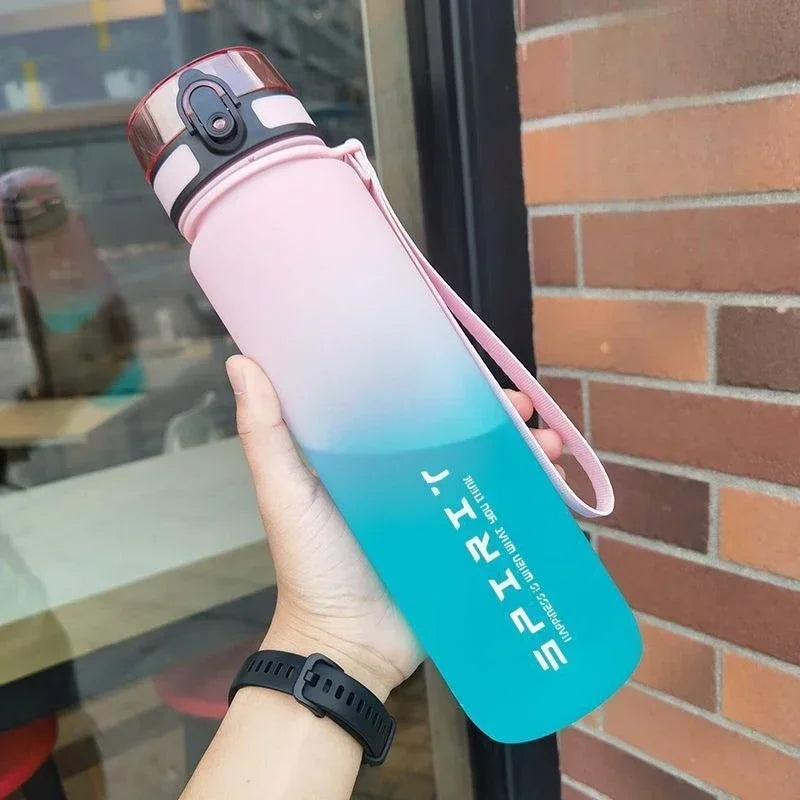 1 Liter Large Capacity Sports Water Bottle Leak Proof Colorful Plastic Cup Drinking