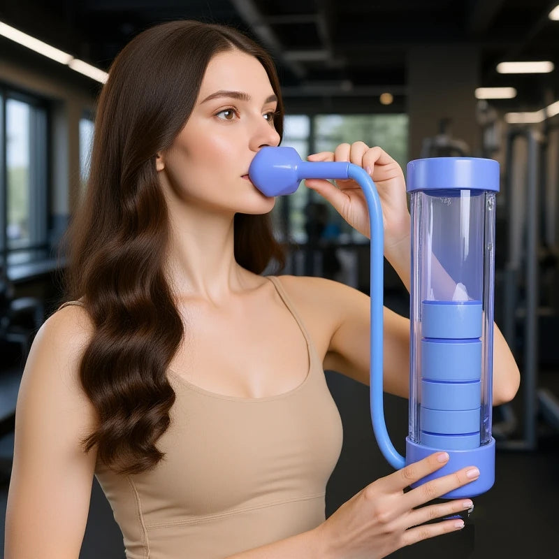 1 Set Breathing Exercise Device Abdominal Muscle Trainer Deep Breathing Dumbbell